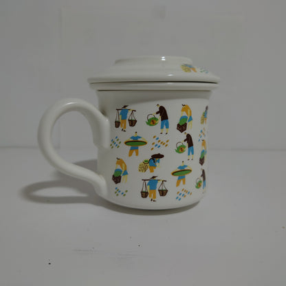 Ten Ren's white porcelain  3 pieces Tea Mug