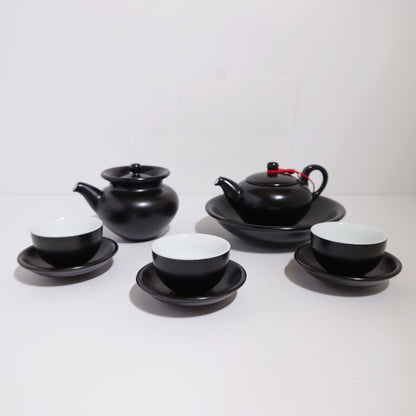 White /Black Crane Tea Set from Lu Yu #003