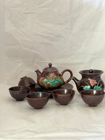 Handmade Lotus Tea Set from Lu Yu #001